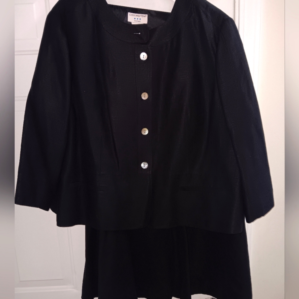 2pc Black Linen suit- 26W